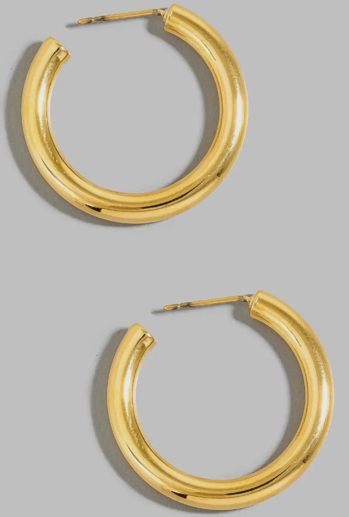 Gold Simple Tube Hoop Earrings