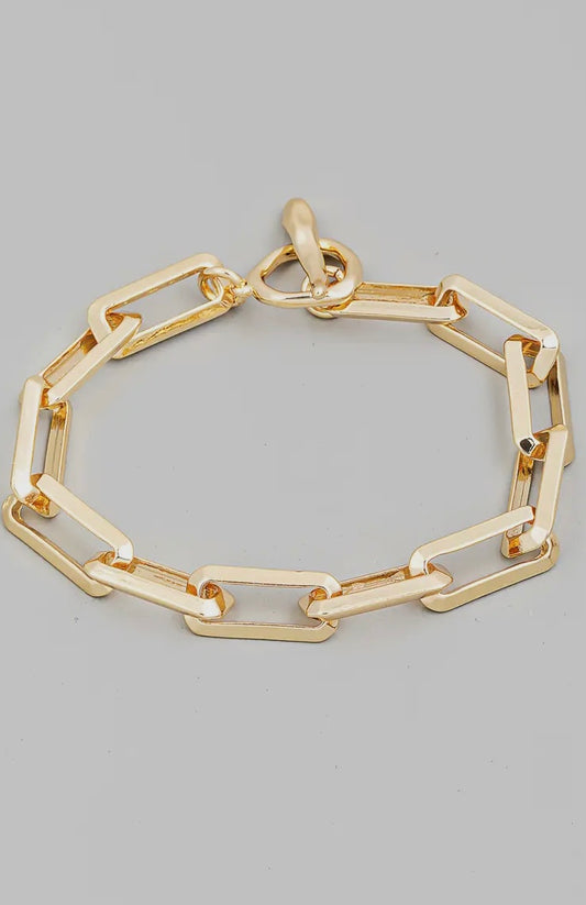 Rectangle Toggle Chain Bracelet