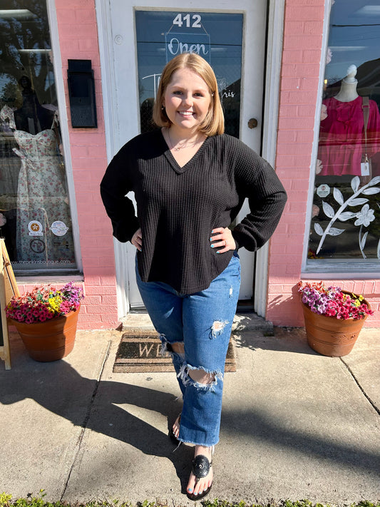Brittany Waffle Knit Top