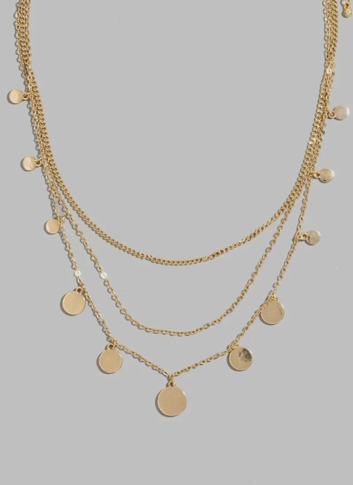 Mini Coin Charms Dainty Layered Chains Necklace