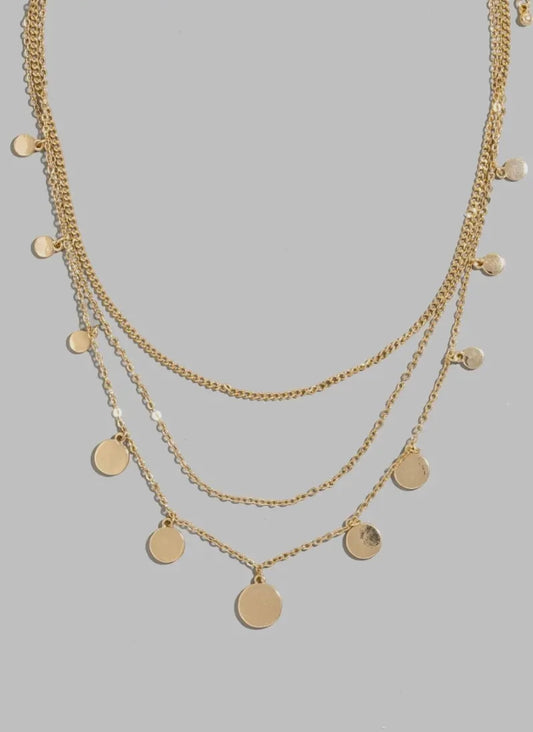 Mini Coin Charms Dainty Layered Chains Necklace