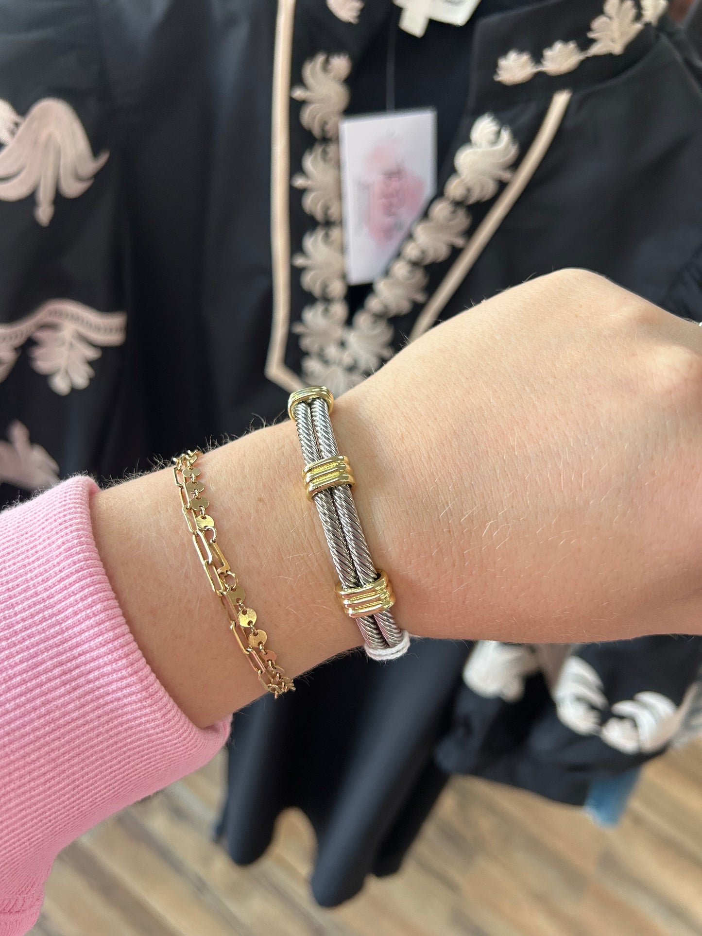 Double Cable Ring Bracelet