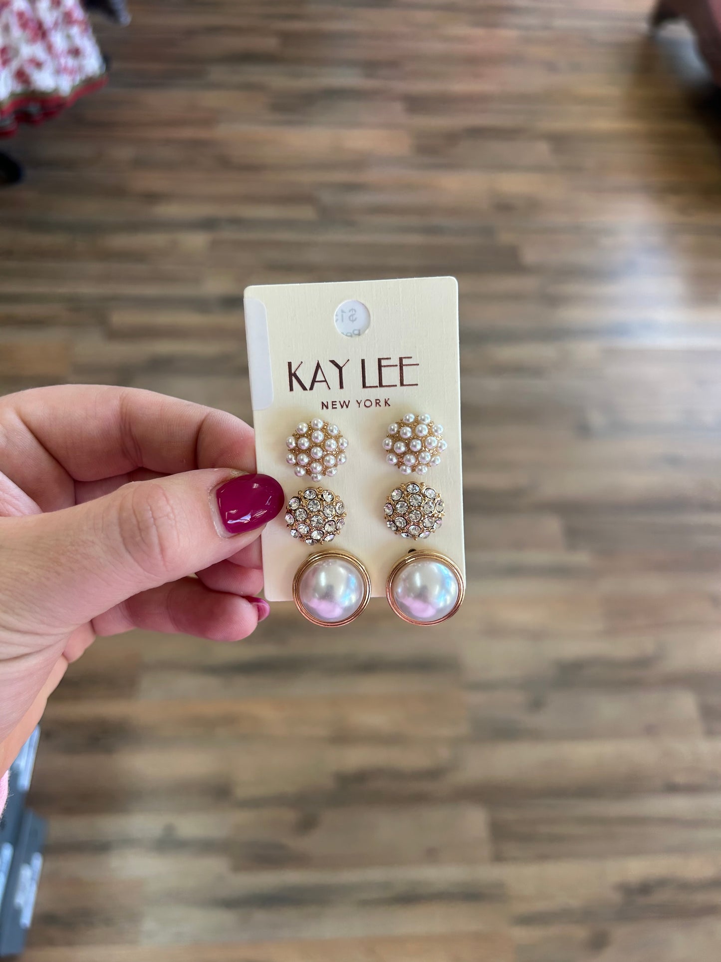 Pave & Pearl Earring Set