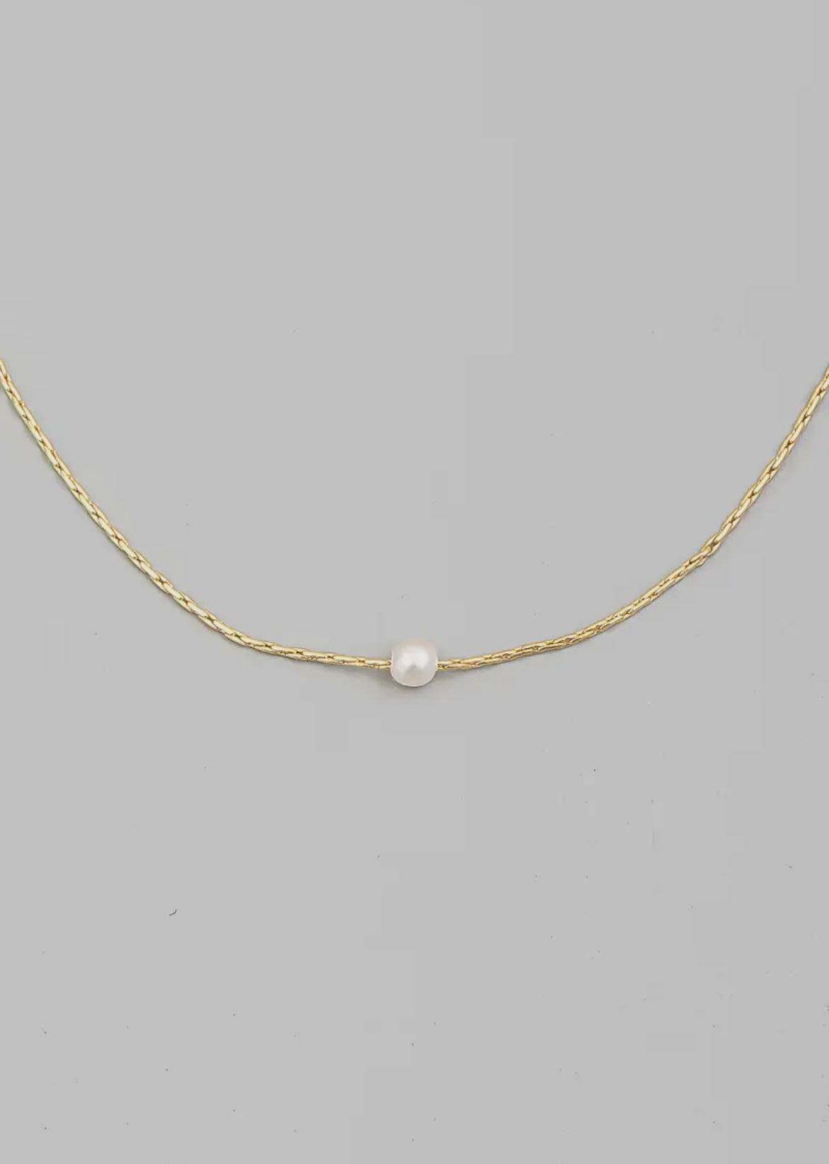 Dainty Chain Pearl Charm Necklace