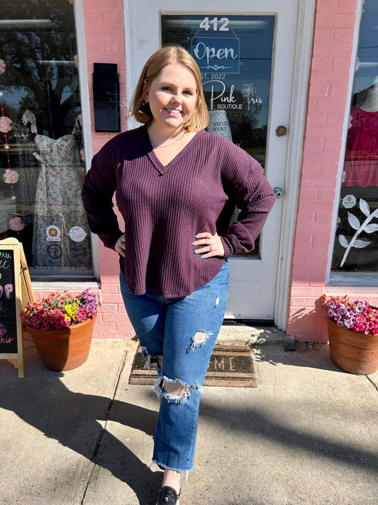 Brittany Waffle Knit Top