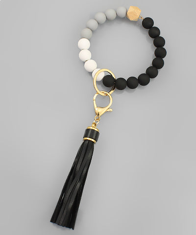 Silicone Ball & Tassel Key Chain