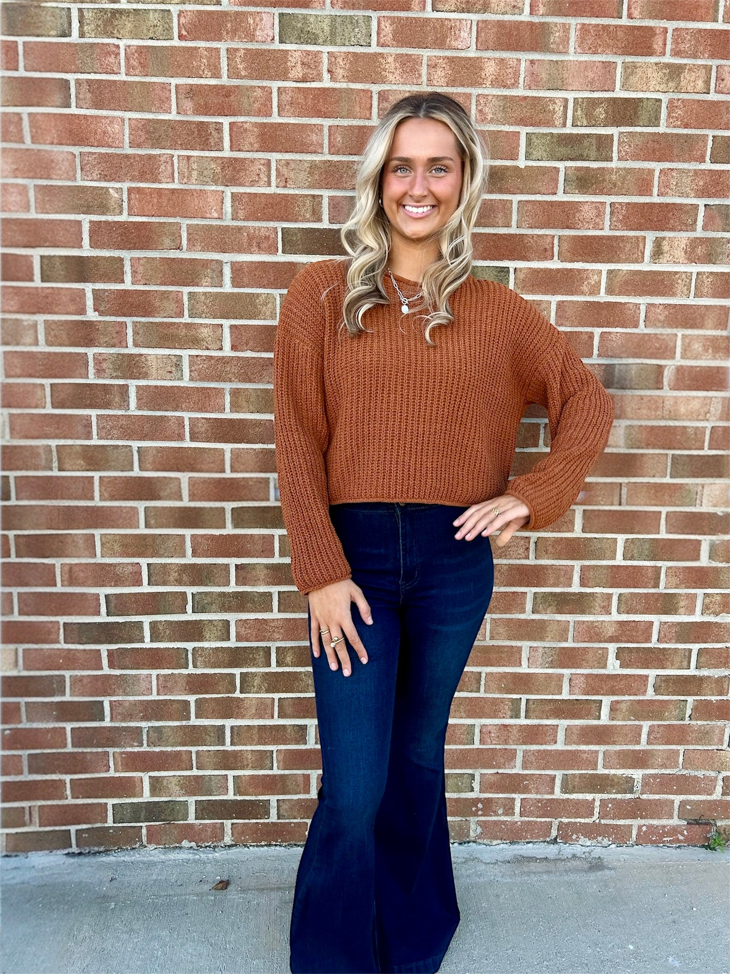 Anna Rolled Edge Sweater