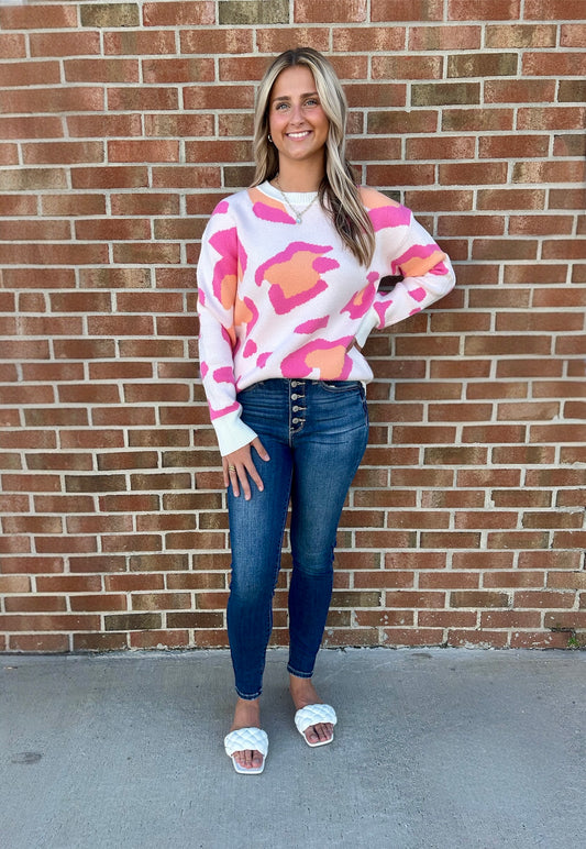 Meg Pink Camo Sweater