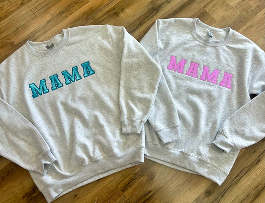 MAMA HTV Embroidered Crewneck