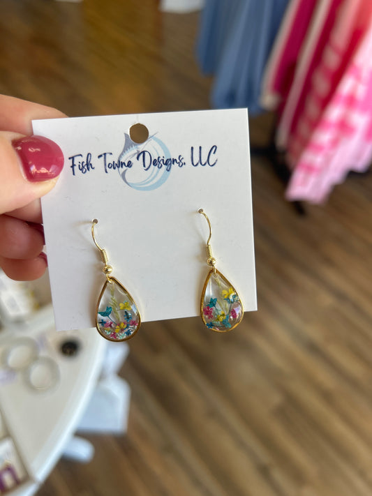 Multi Colored Floral Earrings