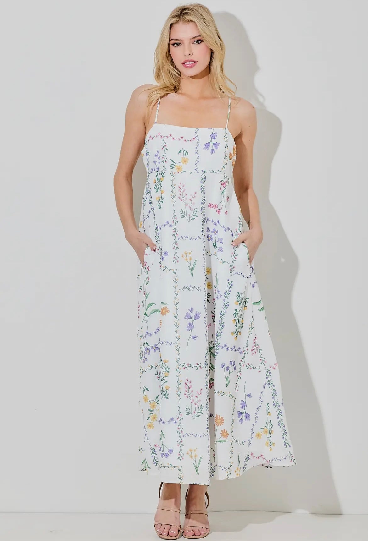 Amanda Floral Print Midi Dress