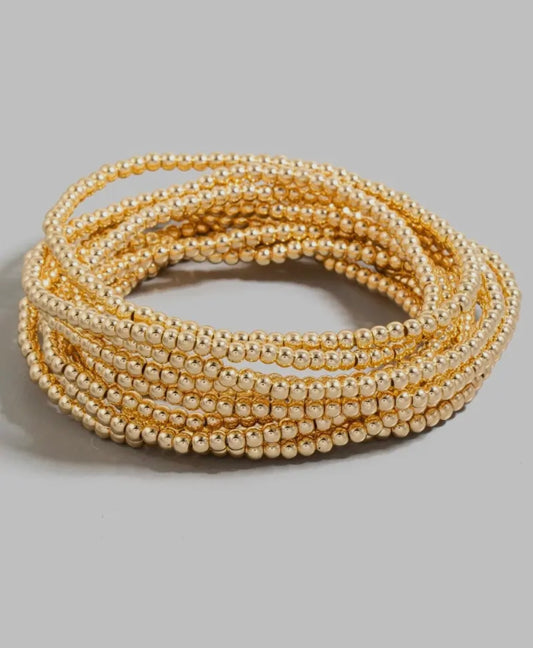 Mini Metallic Beaded Bracelet Set