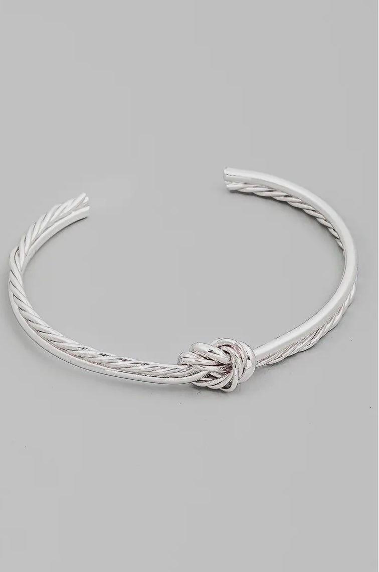Wire Smooth Rope Knot Open Cuff Bracelet