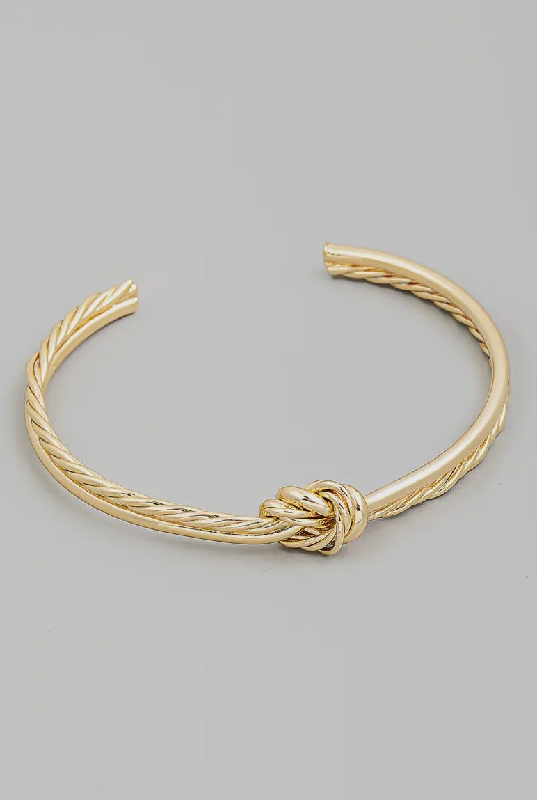 Wire Smooth Rope Knot Open Cuff Bracelet