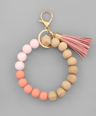 Wooden hot sale ball keychain