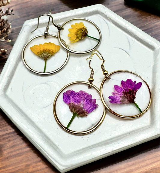 Resin Floral Earrings