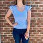 Scoop Neck Flutter Sleeve Top
