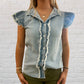 Freya Ruffle Sleeve Denim Blouse