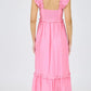 Heidi Ruffle Sleeve Midi Dress