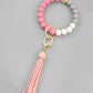 Silicone Ball & Tassel Key Chain