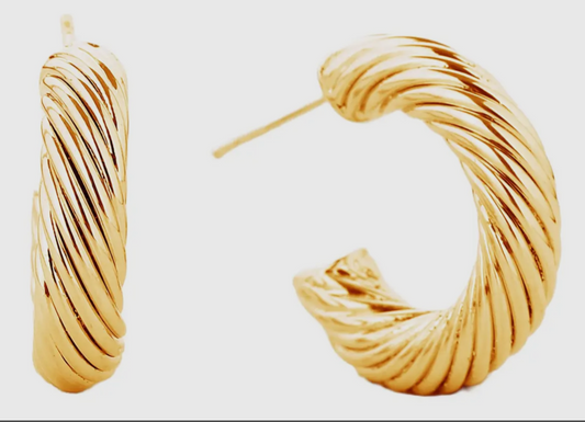 Textured Gold Hoops
