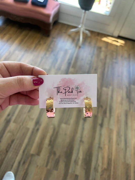 Hammered Texture Metal Hoops