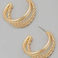 Rope And Smooth Metallic Layered Hoop Earrings