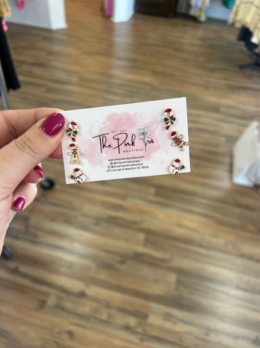 Christmas Santa & Snowman Earring Set