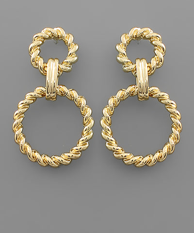 Rope Circle Link Earrings