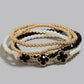 Faceted Clover Charms Mixed Beaded Bracelet Set