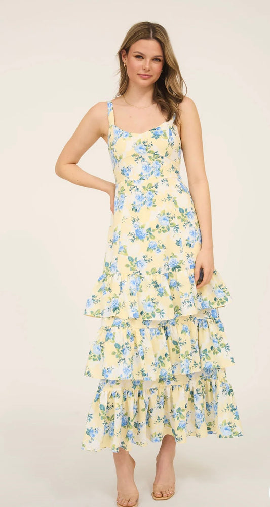 Stephanie Floral Print Maxi Dress
